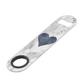 Blauw Stone Marmeren Patroon Speed Flessenopener (Voorkant Gekanteld)
