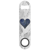 Blauw Stone Marmeren Patroon Speed Flessenopener (Voorkant)