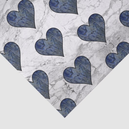 Blauw Stone Marmeren Patroon Tissuepapier (Detail)