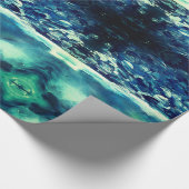 Blauw Storm Abstracte kunst Cadeaupapier (Hoek)