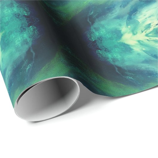 Blauw Storm Abstracte kunst Cadeaupapier (Rol Hoek)