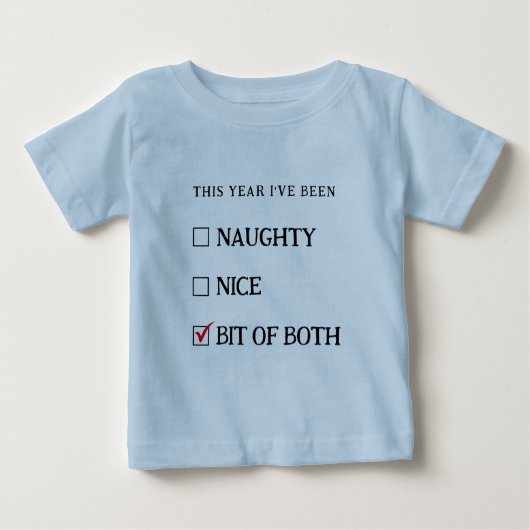 Blauw Stoute Nice Lijst Grappig Schattig Kerst Bab (Voorkant)