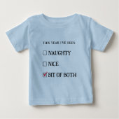 Blauw Stoute Nice List Funny Cute Kerst Baby (Voorkant)