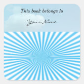 blauw stoutmoedig ontwerp vierkante sticker (Voorkant)