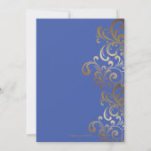 Blauw Straal Bloemige Save the Date Trouwkaart (Achterkant)