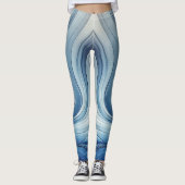 Blauw stralend blauw leggings (Voorkant)