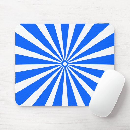 Blauw stralende burst-muisplaat – Modern geometris Muismat (Met muis)