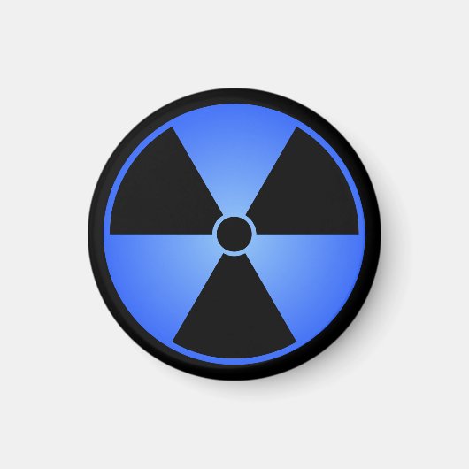 Blauw stralingssymbool magneet (Voorkant)