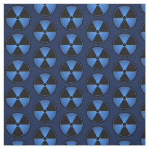 Blauw stralingssymbool stof
