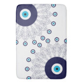Blauw strand Boho Evil Eye Mandala Patroon Badkame Badmat (Voorkant Verticaal)