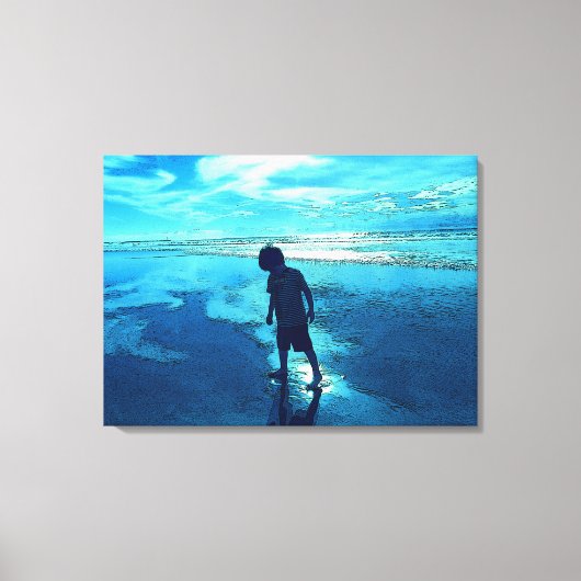 Blauw strand canvas afdruk (Voorkant)