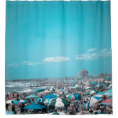 Blauw strand douchegordijn (Voorkant)