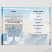 Blauw strand en duif Funeral Program sjabloon (Achterkant)