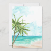 Blauw strand foto 21e verjaardag uitnodiging (Achterkant)