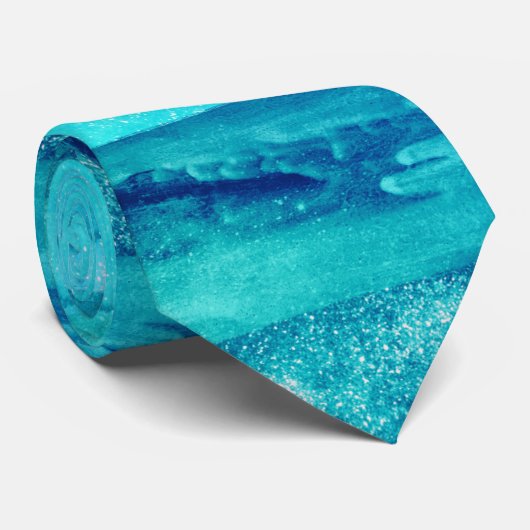 Blauw strand golven nautisch zee oceaan zee stropdas (Opgerold)