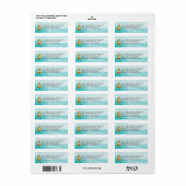Blauw strand kerst retouradreslabels etiket (Full Sheet)