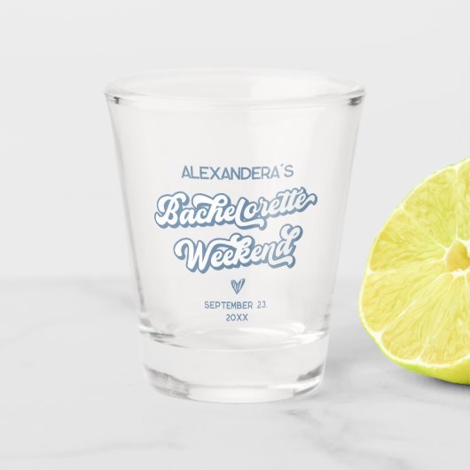 Blauw Strand Meisjesuitje Party Shot Glas (Voorkant)