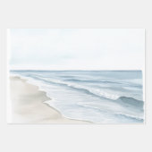 Blauw strand oceaan bruiloft inpakpapier vel (Voorkant)