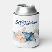 Blauw strand oceaan zee vijftig en fantastische ve blikjeskoeler (Blikje Voorkant)