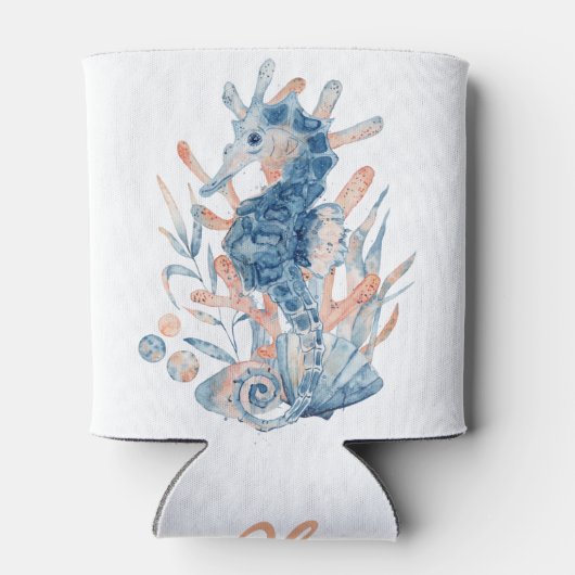 Blauw strand oceaan zee vijftig en fantastische ve blikjeskoeler (Achterkant)