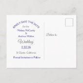 Blauw strand oceaanthema Trouw save the date Aankondigingskaart (Achterkant)