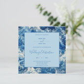 Blauw strand op de zee die de zee overspoelt kaart (Staand voorkant)