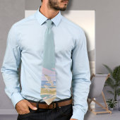 Blauw strand stropdas