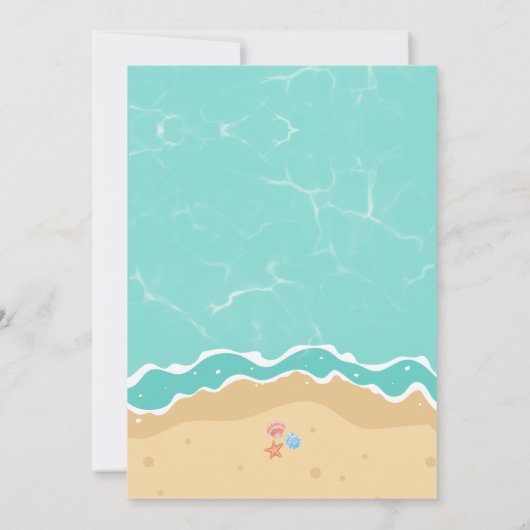 Blauw strand zomerfeest surfing baby shower kaart (Achterkant)