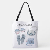 Blauw strandmateriaal tote bag (Achterkant)