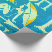 blauw strandpapier cadeaupapier (Hoek)