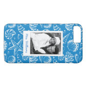 Blauw strandpatroon | Uw foto & naam Case-Mate iPhone Case (Achterkant (Horizontaal))