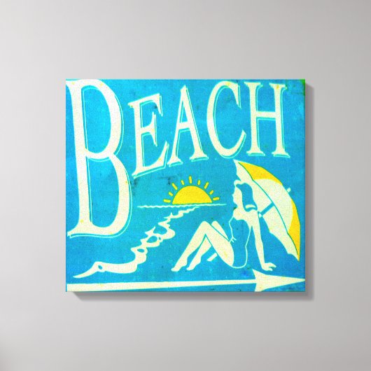 blauw strandtekencanvas canvas afdruk (Voorkant)