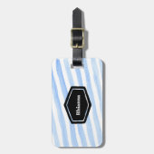 Blauw streep Aangepast Bagagelabel (Voorkant verticaal)