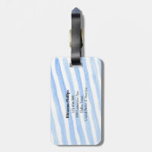 Blauw streep Aangepast Bagagelabel (Achterkant verticaal)