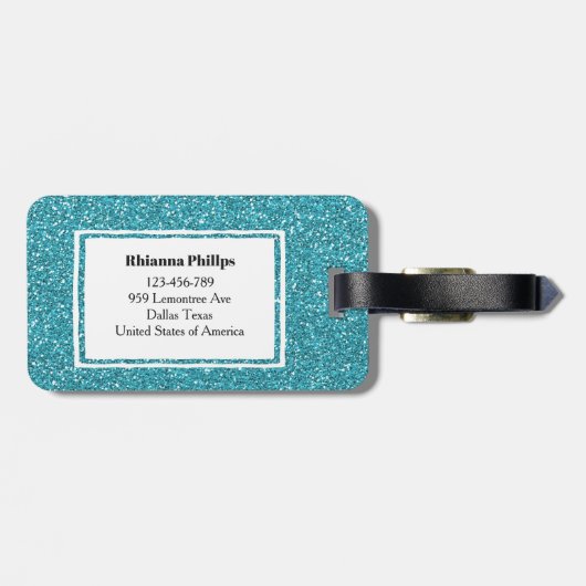 Blauw streep Aangepast Bagagelabel (Achterkant horizontaal)