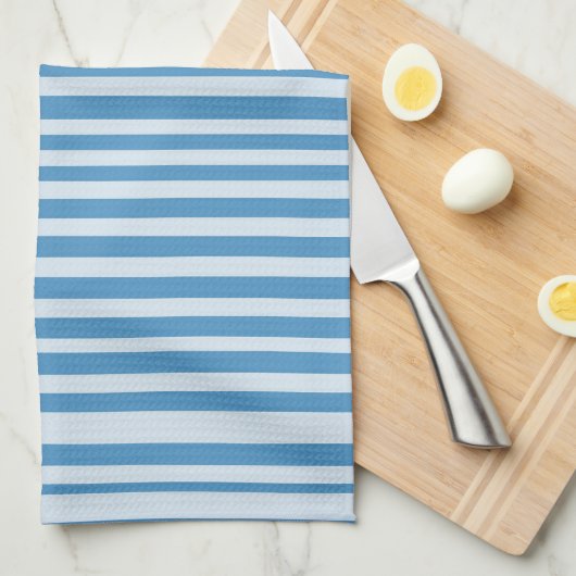Blauw streepjespatroon theedoek (Quarter Fold)