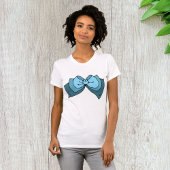 Blauw strik vrouwen T-shirt