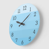 BLAUW STRIPED CLOCK GROTE KLOK (Hoek)