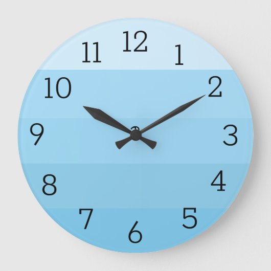 BLAUW STRIPED CLOCK GROTE KLOK (Voorkant)