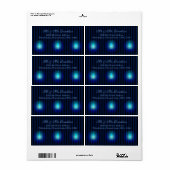 Blauw Stripes-adres Etiket (Full Sheet)