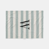 Blauw Stripesonogram | Moderne bosbouw Fleece Deken (Voorkant (Horizontaal))