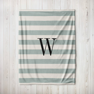 Blauw Stripesonogram   Moderne bosbouw Fleece Deken