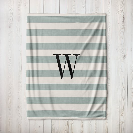 Blauw Stripesonogram | Moderne bosbouw Fleece Deken
