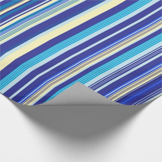 Blauw strippapier cadeaupapier (Hoek)