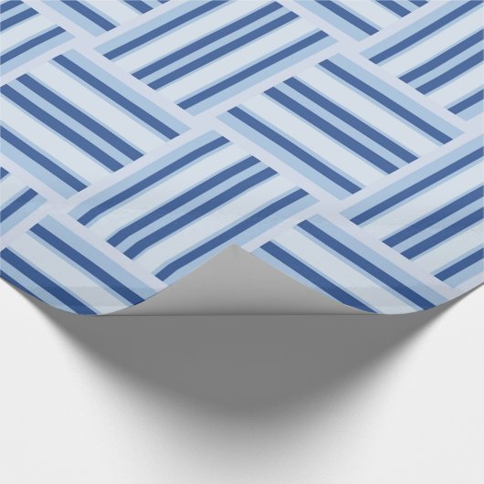 Blauw strippapier cadeaupapier (Hoek)