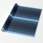 Blauw strippapier cadeaupapier (Uitgerold)