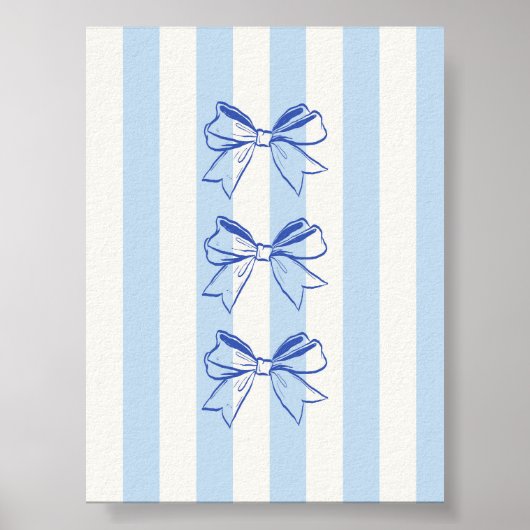 Blauw strippatroon poster (Voorkant)