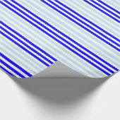 Blauw strippellerpapier cadeaupapier (Hoek)