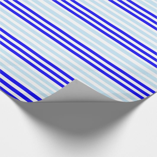 Blauw strippellerpapier cadeaupapier (Hoek)