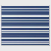 Blauw strippons WRAPPINGPAPIER Cadeaupapier (Vlak)